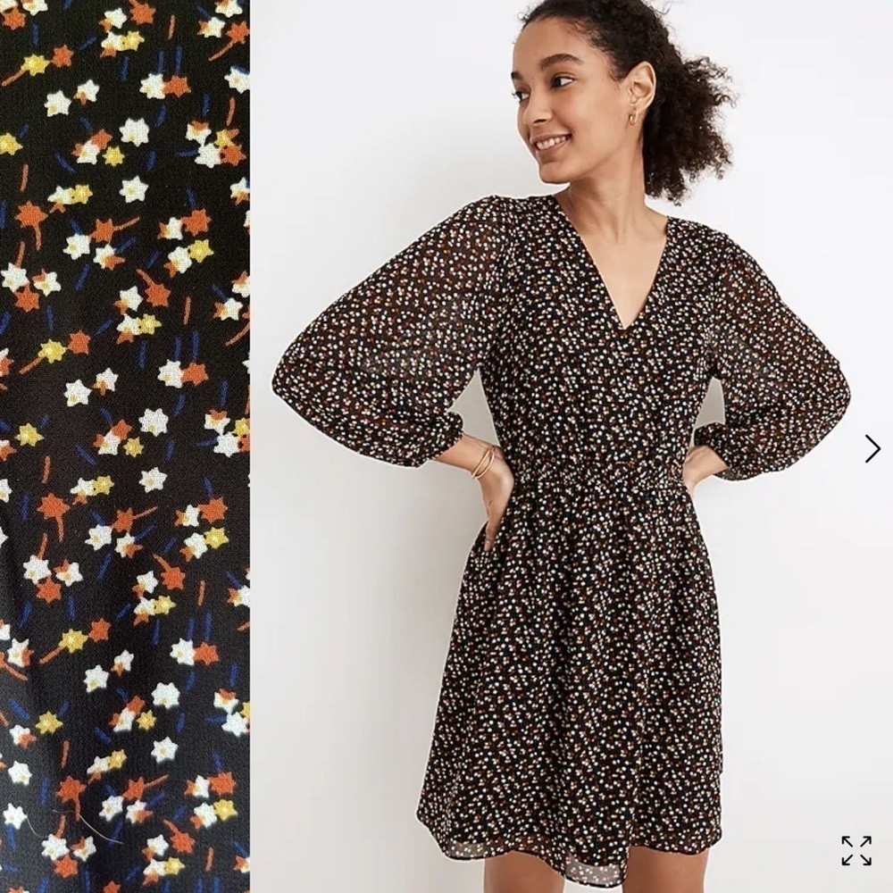 MADEWELL (Re)sourced Georgette Button-Front Mini Dress Size XS